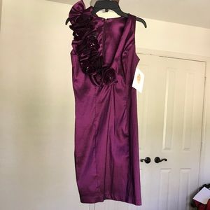 Vintage Jessica McClintock amethyst V neck dress